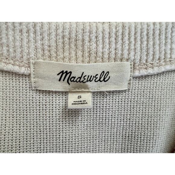 MADEWELL Ivory Flower Shaped Buttons Ottoman Rib Cardigan Size Small EUC‎ - Picture 9 of 13